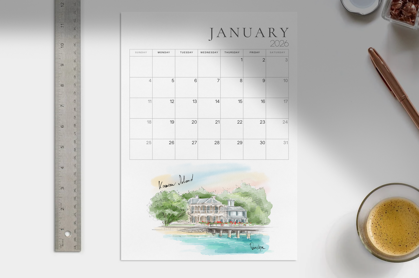 2026 Printable Calendar (digital PDF download)